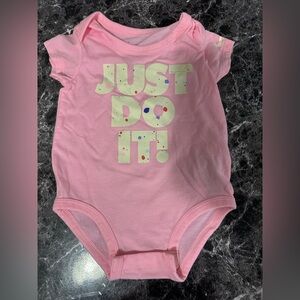 Nike Pink Kids Bodysuit with 'Just Do It' Print